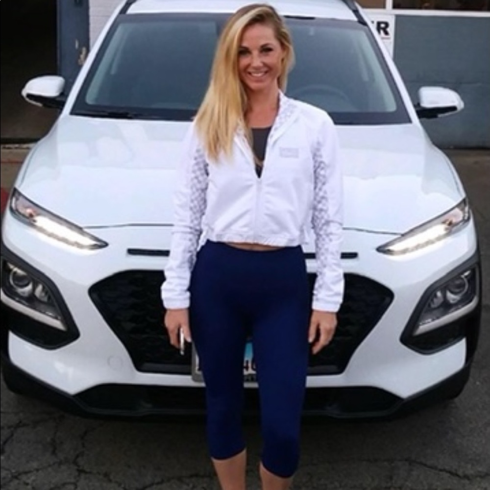 WITH Blue leggings